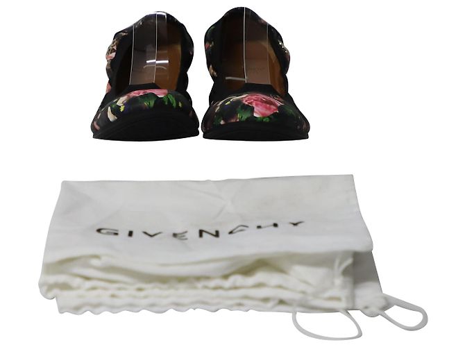 Givenchy Ballerinas mit Blumenmuster aus schwarzem Leder - Ansicht 7