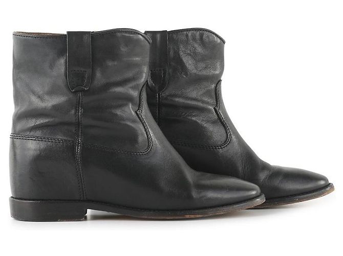 Botas Biker Isabel Marant Etoile de couro preto - vista 2