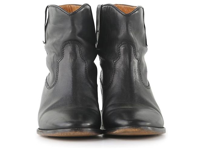 Botas Biker Isabel Marant Etoile de couro preto - vista 3