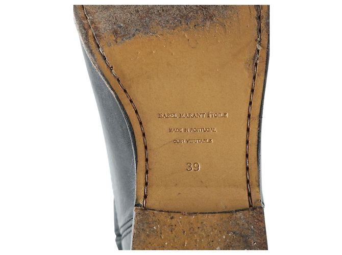 Botas Biker Isabel Marant Etoile de couro preto - vista 7
