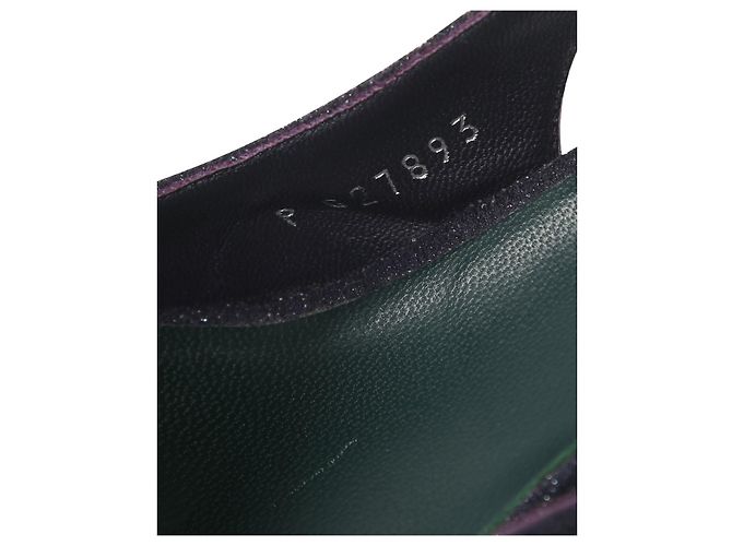 Décolleté Chanel con plateau e cinturino con cinturino blu navy e verde oliva - vista 7