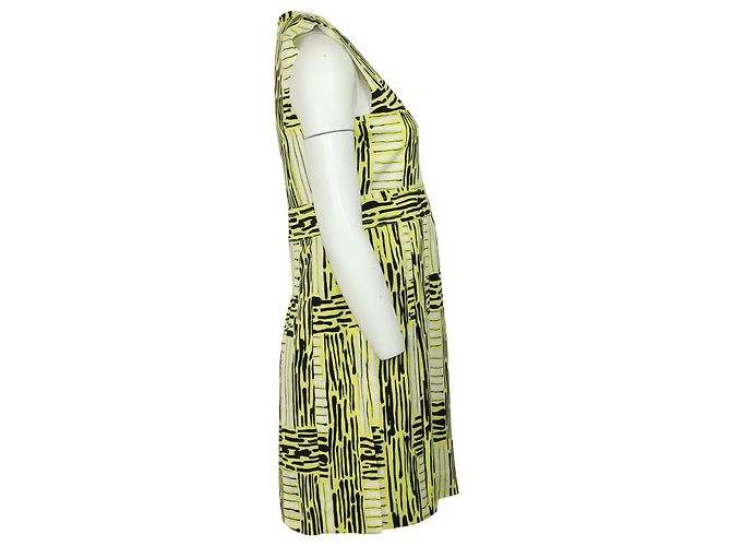 Vestido casual estampado Hayley de Diane Von Furstenberg en algodón amarillo - vista 3