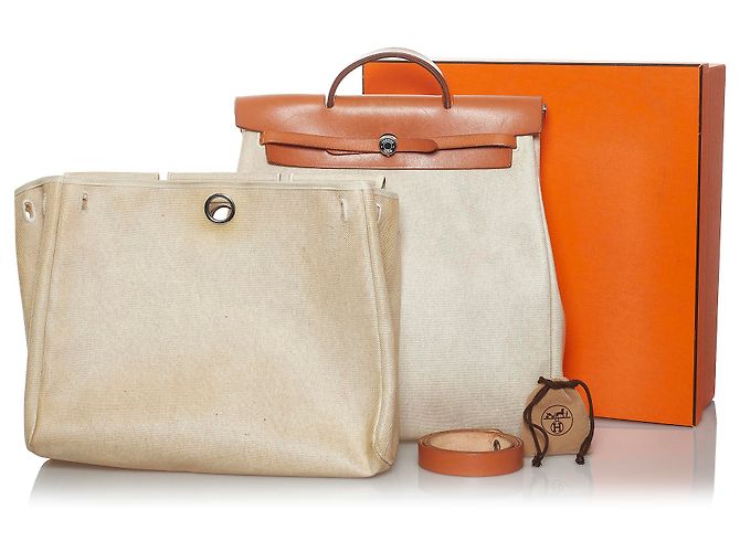 Hermès Hermes Weißer Herbag Canvas-Rucksack - Ansicht 10