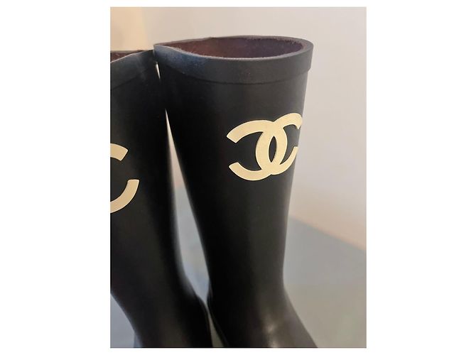 Botas de goma Chanel Wellington Negro - vista 6