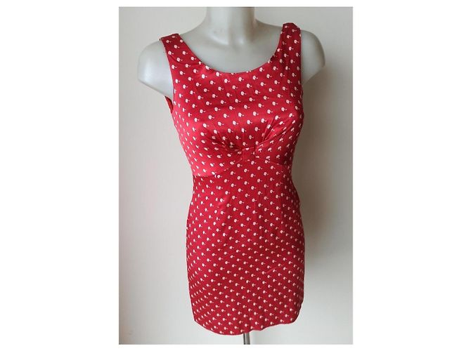 Moschino Cheap And Chic Moschino billiges und schickes gemustertes Kleid Weiß Rot - Ansicht 11