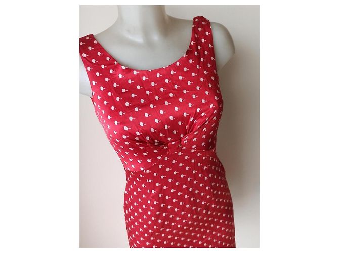 Moschino Cheap And Chic Moschino billiges und schickes gemustertes Kleid Weiß Rot - Ansicht 12