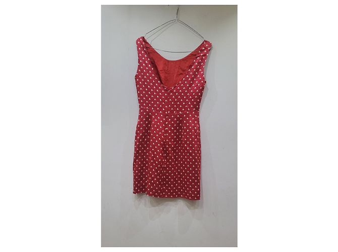 Moschino Cheap And Chic Moschino billiges und schickes gemustertes Kleid Weiß Rot - Ansicht 3