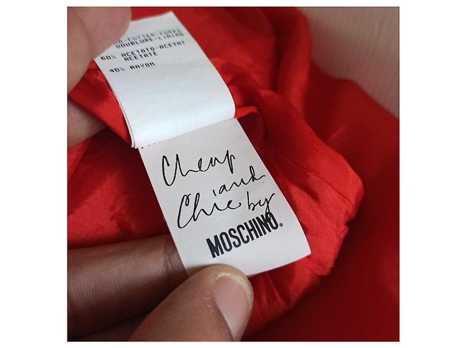 Moschino Cheap And Chic Moschino billiges und schickes gemustertes Kleid Weiß Rot - Ansicht 7