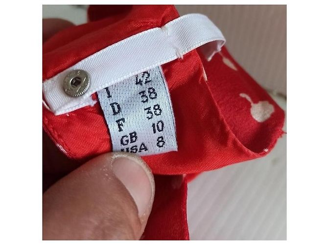 Moschino Cheap And Chic Moschino billiges und schickes gemustertes Kleid Weiß Rot - Ansicht 8