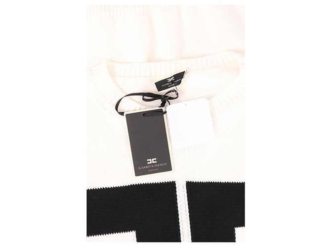 Vestido de punto blanco Elisabetta Franchi de algodón - vista 3