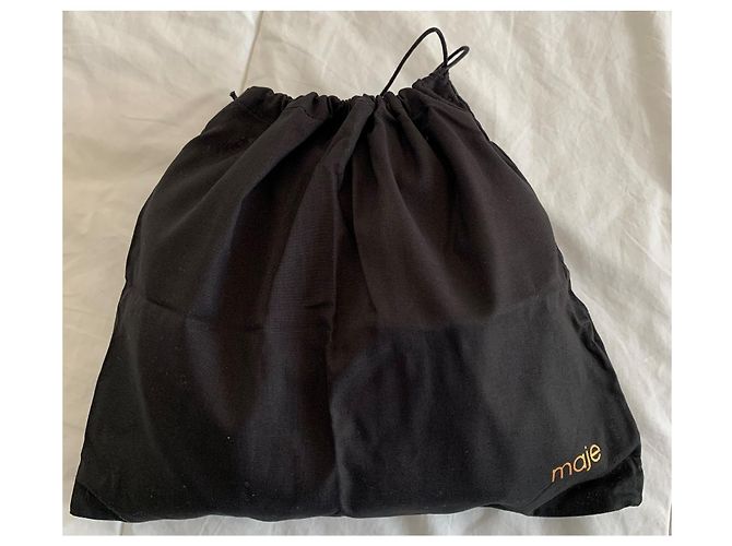 Borsa rotonda Maje in pelle goffrata cocco rossa Rosso Gold hardware - vista 17