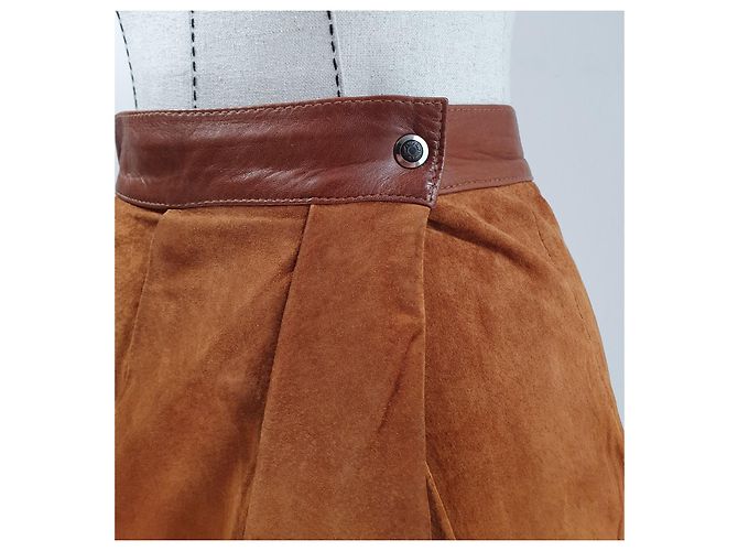 Autre Marque Falda Rabens Saloner de cuero y ante marrón Castaño - vista 3