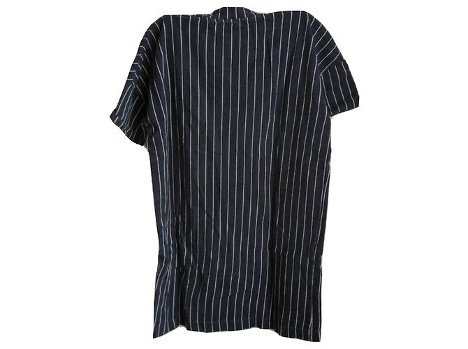 Vestido midi de algodón gris Zara - vista 2