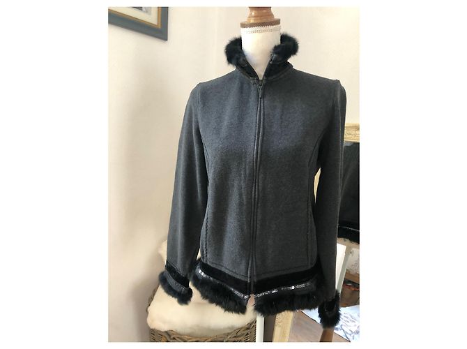 La Perla Sequin Jacket Dark Grey Viscose - view 2