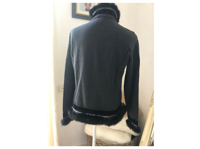 La Perla Sequin Jacket Dark Grey Viscose - view 4