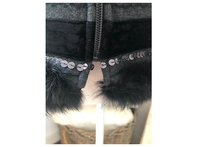 La Perla Sequin Jacket Dark Grey Viscose - view 8