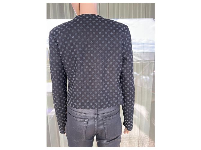 Gestuz Gepunktete Wolljacke Schwarz - Ansicht 3