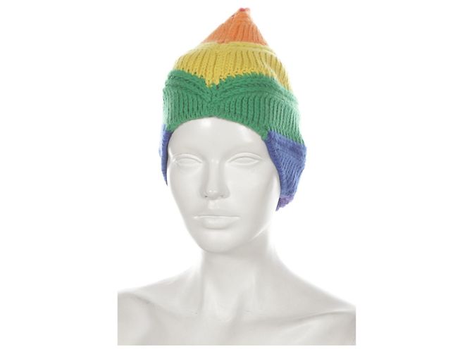 Berretto Burberry a righe arcobaleno in cashmere e lana Multicolore - vista 6