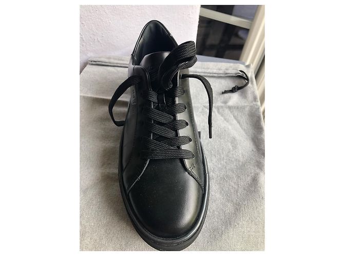 Autre Marque Sneaker Hogan in pelle di agnello nera con zeppa Nero - vista 2