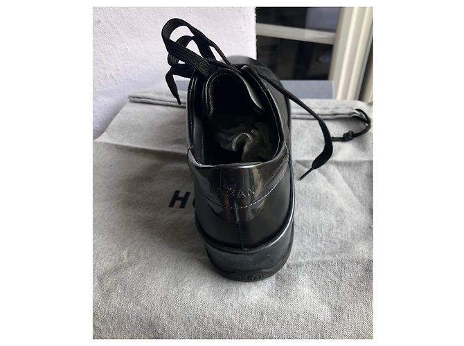 Autre Marque Sneaker Hogan in pelle di agnello nera con zeppa Nero - vista 4