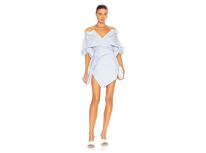 Abito chemisier ALEXANDER WANG Bianco Blu Blu chiaro - vista 3