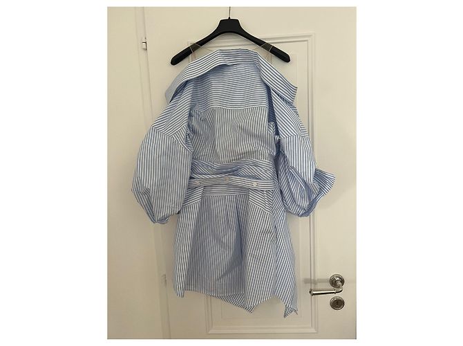 Abito chemisier ALEXANDER WANG Bianco Blu Blu chiaro - vista 4