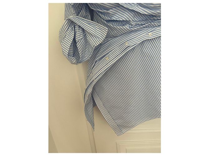 Abito chemisier ALEXANDER WANG Bianco Blu Blu chiaro - vista 5