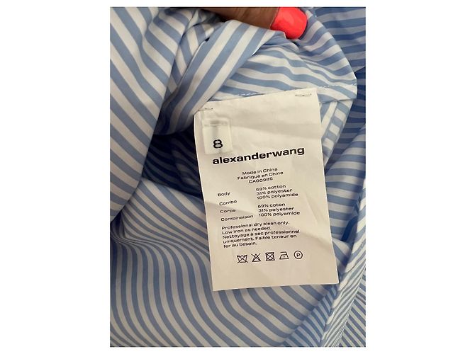 Abito chemisier ALEXANDER WANG Bianco Blu Blu chiaro - vista 6