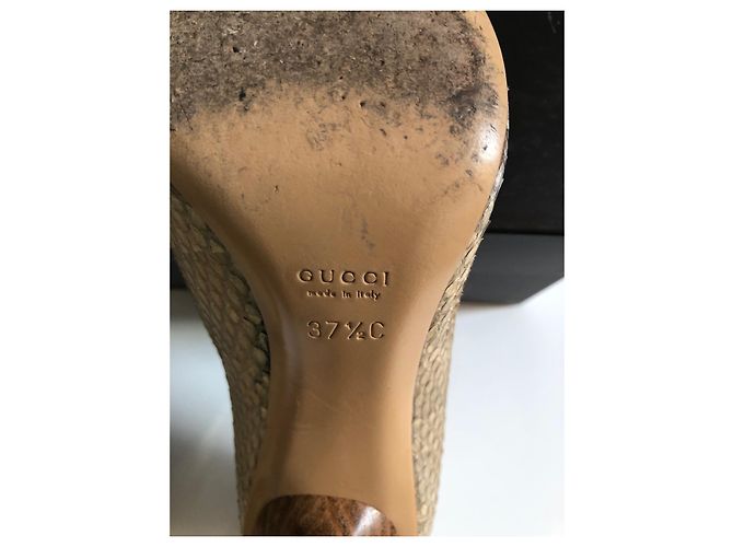 Gucci Python Ayers Sandals Beige Golden - view 10