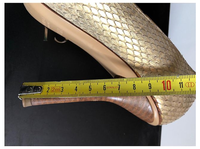 Gucci Python Ayers Sandals Beige Golden - view 12