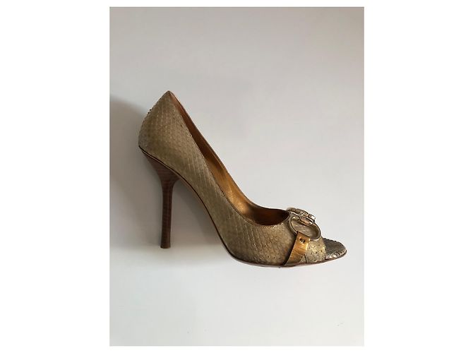 Gucci Python Ayers Sandals Beige Golden - view 4