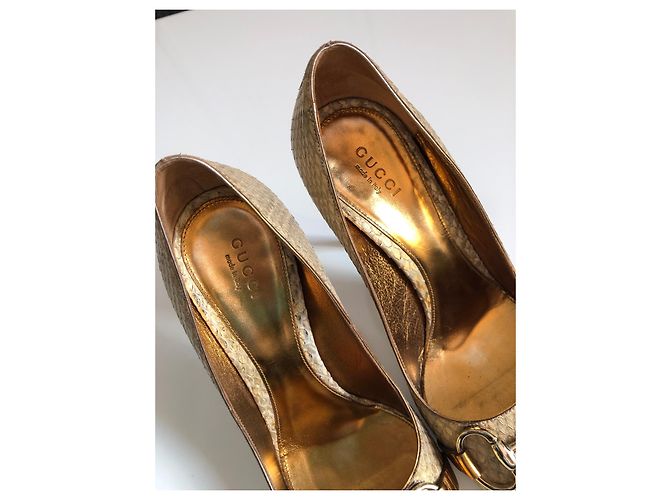 Gucci Python Ayers Sandals Beige Golden - view 6