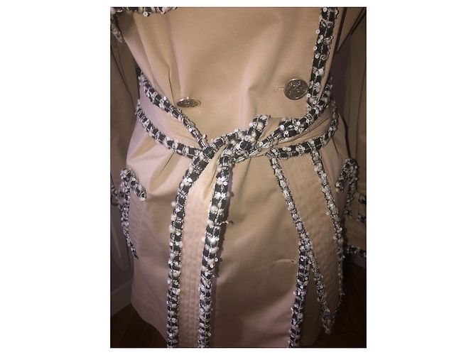Gabardina Chanel Beige de Algodón - vista 3