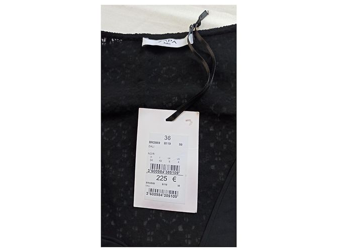 Zapa Schwarzes kurzes ärmelloses Kleid mit Spitze - Ansicht 4