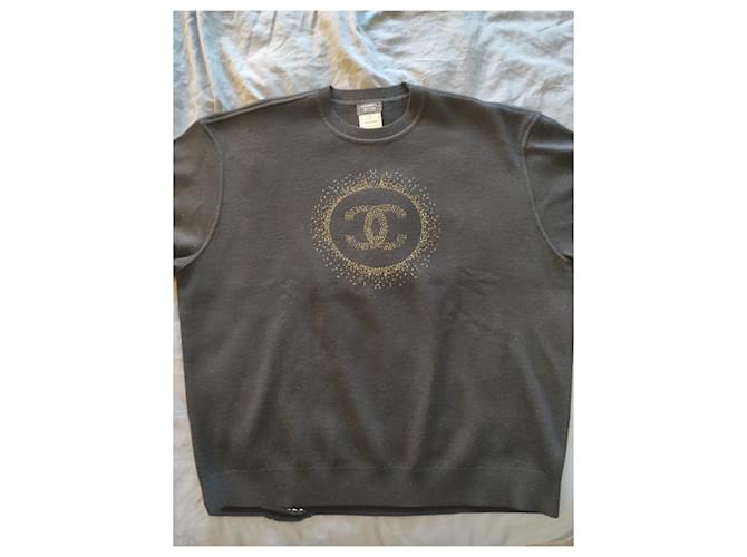 Chanel Pull logo uniforme Noir - vue 4