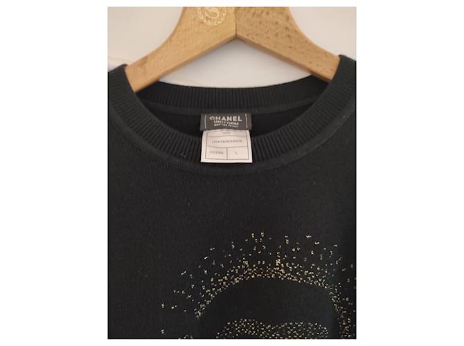 Chanel Pull logo uniforme Noir - vue 7