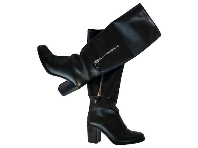 Chanel Reitstiefel Schwarz - Ansicht 2