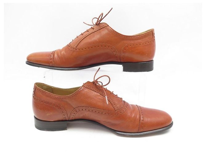 Hermès SCARPE DERBY HERMES 39 SCARPE IN PELLE MARRONE CANGURO - vista 2
