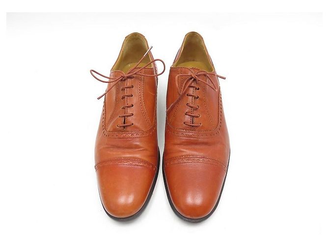 Hermès SCARPE DERBY HERMES 39 SCARPE IN PELLE MARRONE CANGURO - vista 5