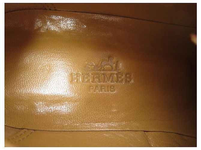 Hermès SCARPE DERBY HERMES 39 SCARPE IN PELLE MARRONE CANGURO - vista 6