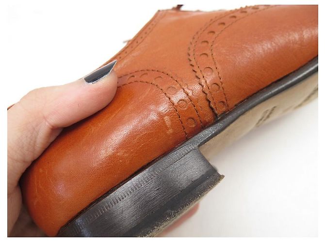 Hermès SCARPE DERBY HERMES 39 SCARPE IN PELLE MARRONE CANGURO - vista 7
