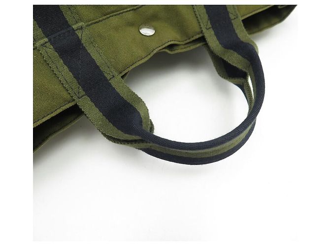 Hermès BORSA A MANO HERMES TOTO GM CABAS IN TELA VERDE E NERA BORSA A MANO - vista 4