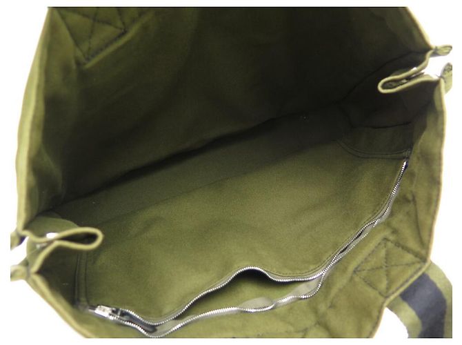 Hermès BORSA A MANO HERMES TOTO GM CABAS IN TELA VERDE E NERA BORSA A MANO - vista 7