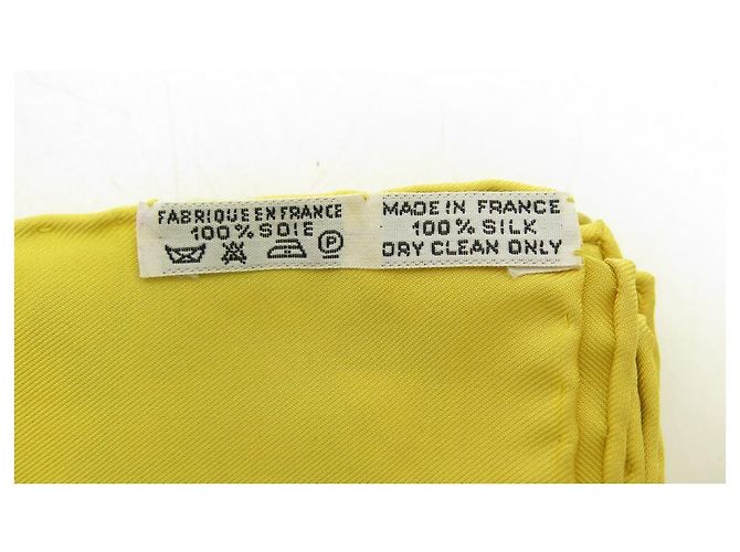 Hermès HERMES NEIGE D'ANTAN SCIARPA QUADRATA CATY LATHAM 90 SCIARPA IN SETA SETA GIALLA Giallo - vista 10