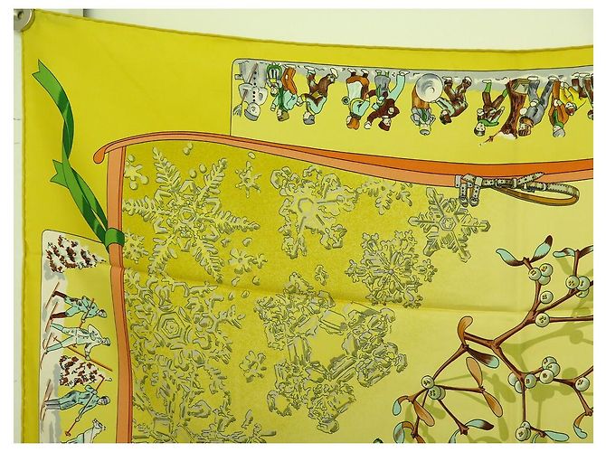 Hermès HERMES NEIGE D'ANTAN SCIARPA QUADRATA CATY LATHAM 90 SCIARPA IN SETA SETA GIALLA Giallo - vista 2