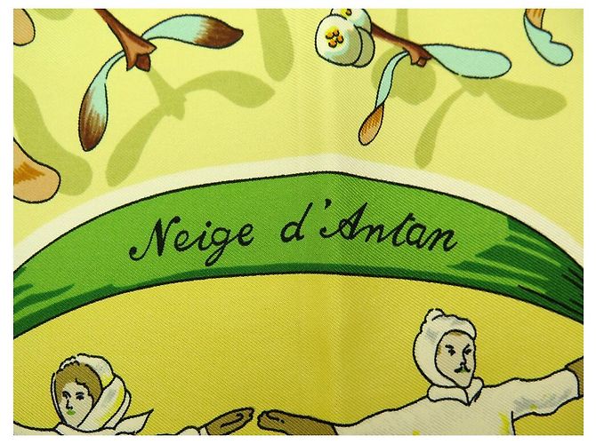Hermès HERMES NEIGE D'ANTAN SCIARPA QUADRATA CATY LATHAM 90 SCIARPA IN SETA SETA GIALLA Giallo - vista 5