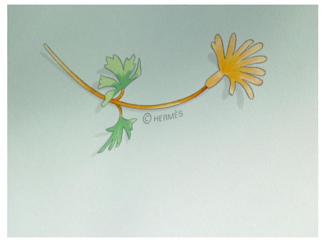 Hermès NUOVA SCIARPA HERMES FIORI E PIUME 90 SCIARPA CM P COOKE LEIGH IN SETA BLU - vista 5