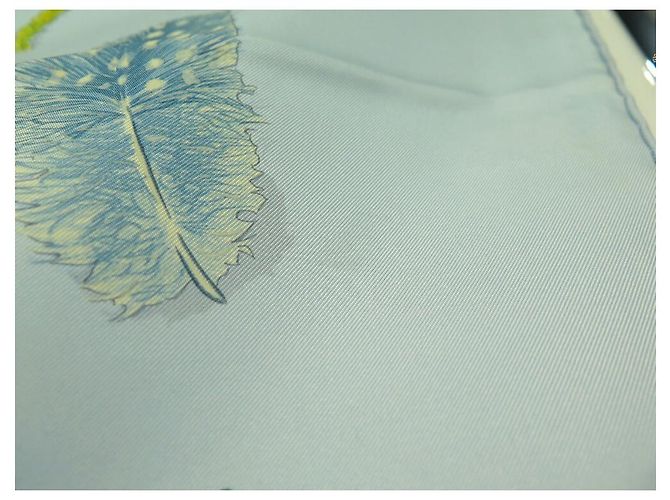 Hermès NUOVA SCIARPA HERMES FIORI E PIUME 90 SCIARPA CM P COOKE LEIGH IN SETA BLU - vista 7