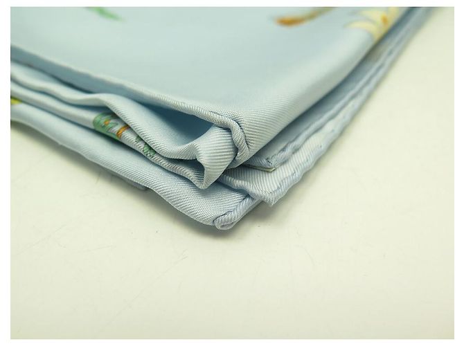 Hermès NUOVA SCIARPA HERMES FIORI E PIUME 90 SCIARPA CM P COOKE LEIGH IN SETA BLU - vista 9