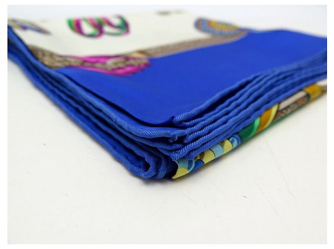 Hermès HERMES SCIARPA I NASTRI DEL CAVALLO METZ CARRE 90 SETA SCIARPA IN SETA BLU - vista 11